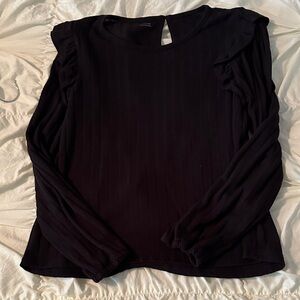 Evsie Black Long Sleeve Top
